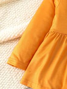 女嬰前蝴蝶結花邊下擺上衣&印花緊身打底褲 - 彩色 - 查看 5