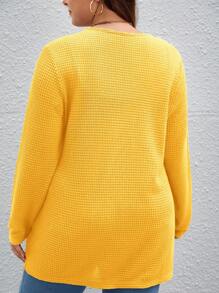 SHEIN Essnce Plus Dual Pocket Open Front Coat