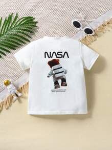 男嬰熊和字母圖案T恤