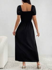 SHEIN PETITE Tie Front Split Thigh Dress