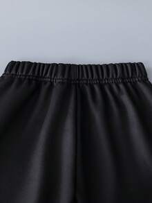 SHEIN 男小童字母圖案飛行員夾克和運動褲無連帽衫 - 藍色 - 查看 8