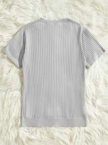 Manfinity VCAY Nam Chất rắn Knit ngọn - Màu Xám nhạt - Xem 2