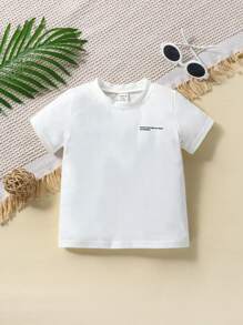 男嬰熊和字母圖案T恤