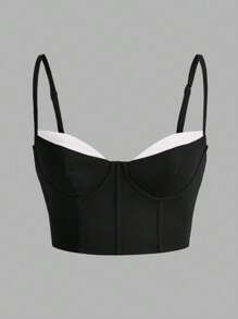 SHEIN ICON Áo camisole nữ đa năng, kiểu dáng thường ngày - màu đen - Xem 1