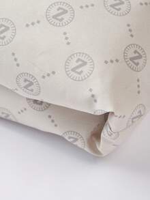 男士满版印花拉链夹棉大衣 - 卡其色 - 查看 7