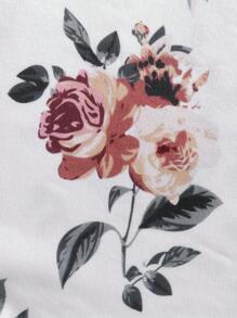 SHEIN Unity 印花喇叭半身裙 - 白色 - 查看 4