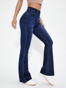 Jeans de pierna amplia de talle alto