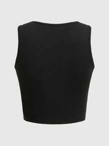 Aan Widyanto Goth 骷髏&蝙蝠圖案背心上衣 - 黑色 - 查看 2