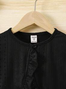 Strickjacke für Kleine Mädchen mit durchbrochener Hohlmuster Stoff, Rüschenabschluss, süßer und cooler Stil und elegant, geeignet für Frühling und Herbst, draußen und verschiedene Anlässe