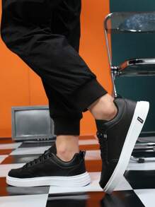 Nam Xuân/Hè Mới Hợp Thời Trang Thoải Mái Chống Trượt Màu Trơn Giày Thường, Giày Thể Thao, Giày Vải - Đen - màu đen - Xem 5