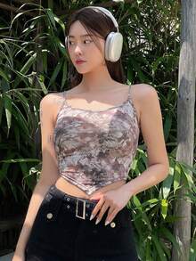 DAZY In Đồ họa Viền khăn tay Cami ngọn - Nhiều màu - Xem 4