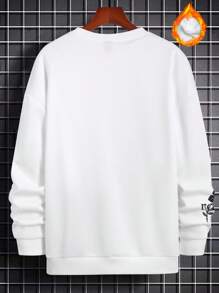 Manfinity LEGND Loose Fit Men's Floral Printed Drop Shoulder Thermal Sweatshirt - White - View 2