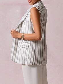 SHEIN Clasi In sọc Áo khoác Vest Áo vest - Nhiều màu - Xem 2