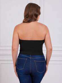 RueChic Plus Solid Tube Top - Black - View 2