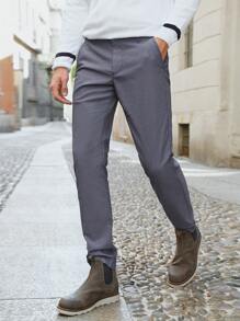 RueChic Men Slant Pocket Suit Pants - Blue - View 6