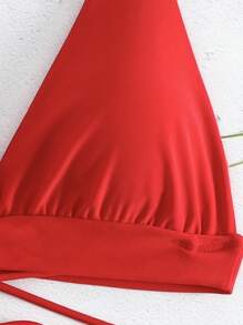 Tropical Print Halter Bikini Set - Multicolor - View 4