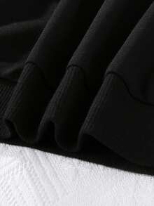 SHEIN 少女汽车字母图案卫衣 - 黑色 - 查看 3