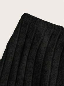 SHEIN EZwear Solid Tube Top & Pencil Skirt - Black - View 4