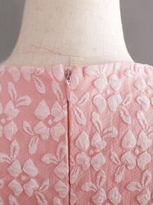 Cô gái Tween Nơ Đèn treo tường Lưới Hem Đầm Party - Hồng - Xem 6