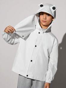 SHEIN Adolescent Garçon Manteau À Capuche Design Oreilles 3D
