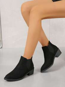 Women's Fashionable Fall And Winter Outfit Casual Ankle Boots - Black - View 5