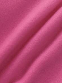 SHEIN EZwear Slogan Graphic Thermal Lined Sweatshirt - Hot Pink - View 6