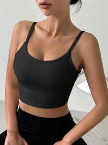 DAZY Solid Backless Sports Bra