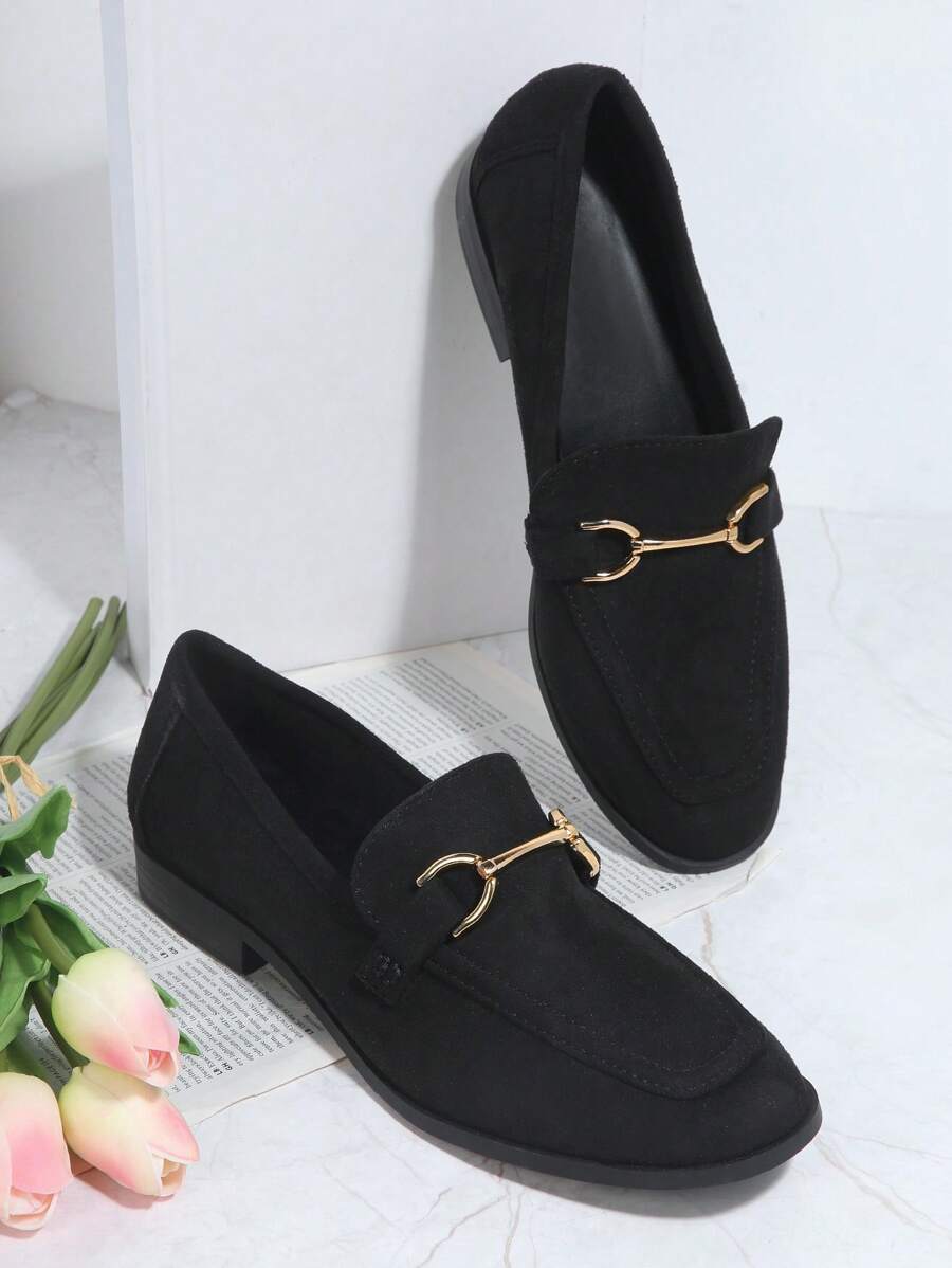 SHUZIA 金屬細節樂福鞋 - 黑色 - 查看 1