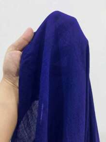 SHEIN Swim 素色捲邊袖口袋貼布罩衫 - 藍色 - 查看 7