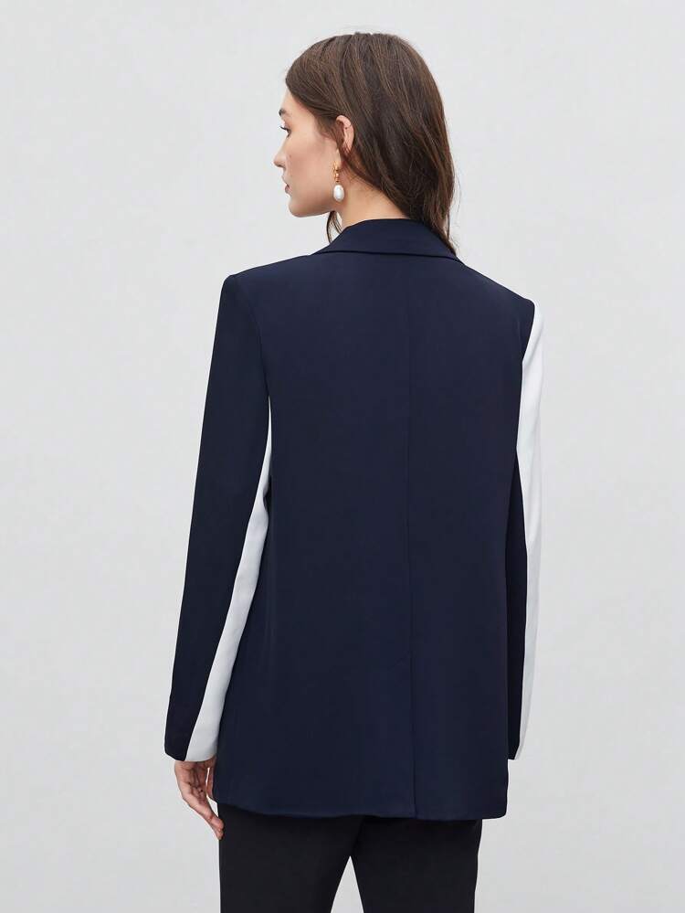 Two Tone Floral Print Single Breasted Blazer In Fall/Winter