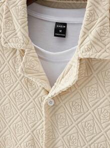 Manfinity Homme 男士滿版印花襯衫&短褲 - 卡其色 - 查看 6