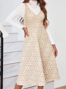 SHEIN Clasi 提花背帶洋裝無毛衣