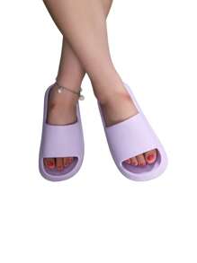 Dép Sandal Đế Dày Cho Nữ, Dép Sandal Mùa Hè Mềm Mại Và Nhẹ Cho Nữ, Dép Sandal Hoạt Hình Dễ Thương Cho Phòng Tắm Trong Nhà, Dép Sandal Gia Đình - Màu tím - Xem 3