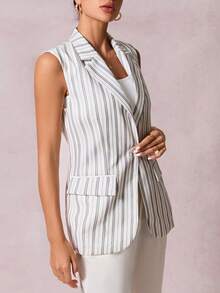 SHEIN Clasi In sọc Áo khoác Vest Áo vest - Nhiều màu - Xem 3