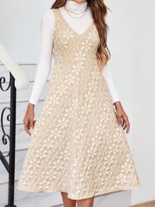 SHEIN Clasi 提花背帶洋裝無毛衣