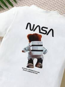 男嬰熊和字母圖案T恤