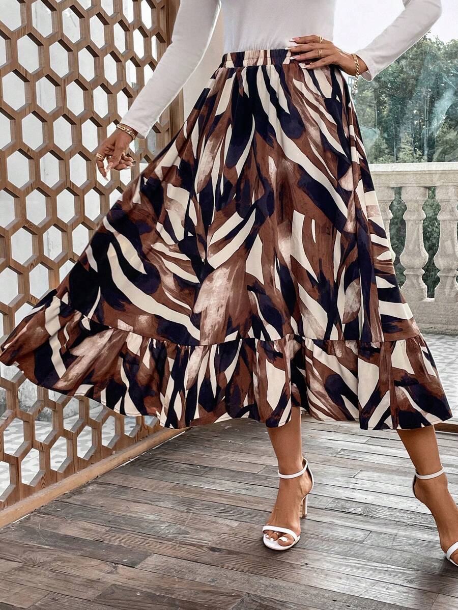 SHEIN LUNE In Toàn bộ Xù Hoa Sen Váy - Nhiều màu - Xem 1