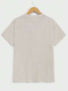 RueChic Men Geo And Slogan Graphic Tee - Khaki - View 2