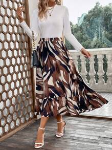 SHEIN LUNE In Toàn bộ Xù Hoa Sen Váy - Nhiều màu - Xem 3