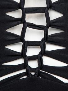 SHEIN SXY Cut Out Crop Top & Leggings - Black - View 8