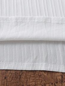 SHEIN Tween Girl Mock Neck Lantern Sleeve Tee - White - View 4