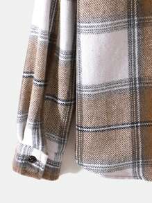 Manfinity Homme Men Plaid Dual Pocket Overcoat Without Tee - Khaki - View 3