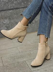 Fashionable Elegant High Heel Women's Boots In Beige For Autumn And Winter - Beige - View 3