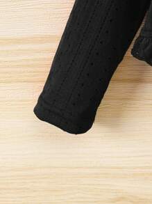 Strickjacke für Kleine Mädchen mit durchbrochener Hohlmuster Stoff, Rüschenabschluss, süßer und cooler Stil und elegant, geeignet für Frühling und Herbst, draußen und verschiedene Anlässe