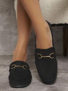 SHUZIA 金屬細節樂福鞋 - 黑色 - 查看 5