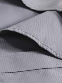 Calvornis Hombres Camisa unicolor con botón - Gris Claro - Ver 6