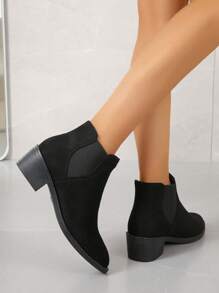 Women's Fashionable Fall And Winter Outfit Casual Ankle Boots - Black - View 4