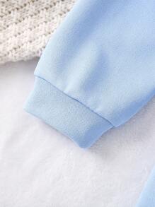 SHEIN 女小童袋鼠口袋連帽洋裝 - 淺藍色 - 查看 6