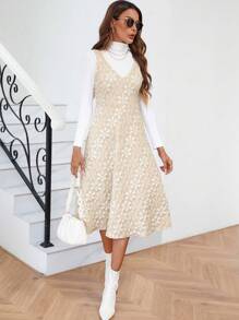 SHEIN Clasi 提花背帶洋裝無毛衣