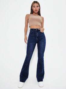 Jeans de pierna amplia de talle alto